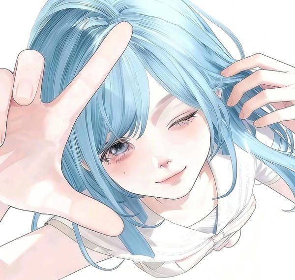avatar màu xanh dương cute 5