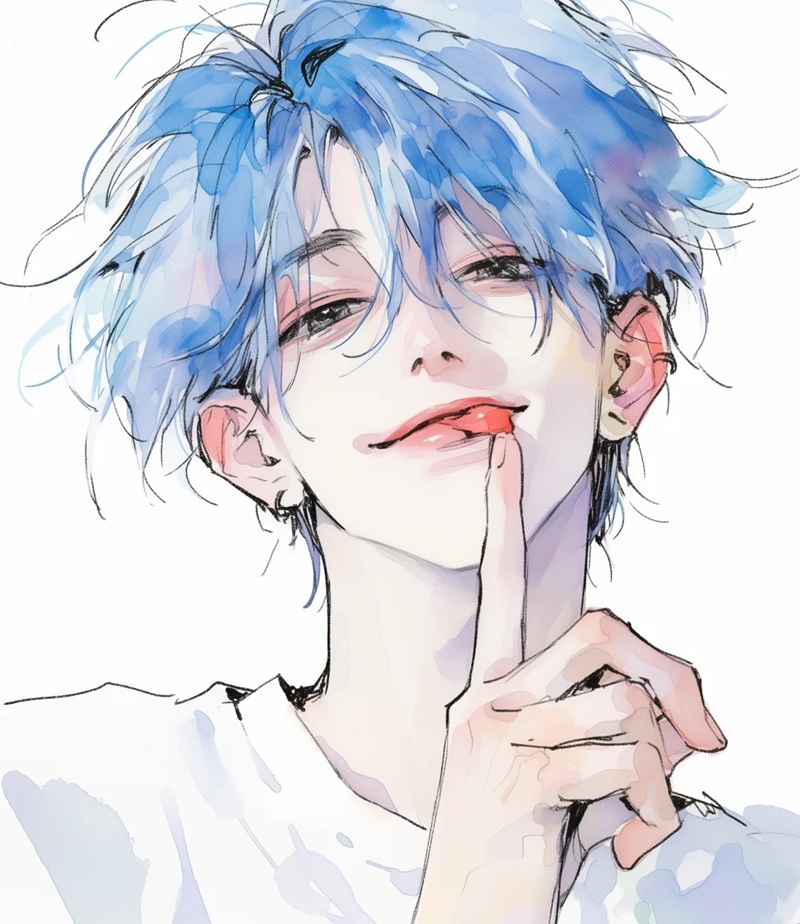 avatar màu xanh dương ngầu 35
