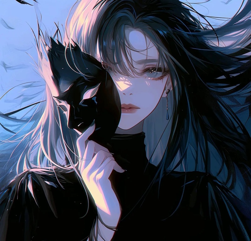 avatar nữ ngầu che mặt anime 10