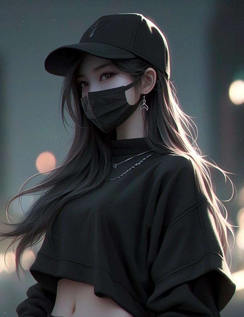 avatar nữ ngầu che mặt anime 13