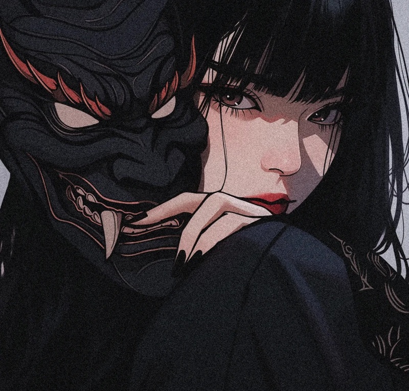 avatar nữ ngầu che mặt anime 18