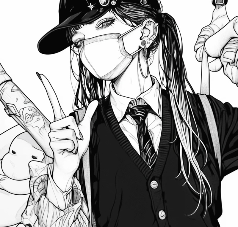 avatar nữ ngầu che mặt anime 21