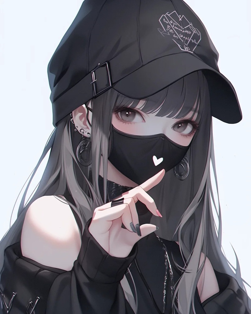 avatar nữ ngầu che mặt anime 32