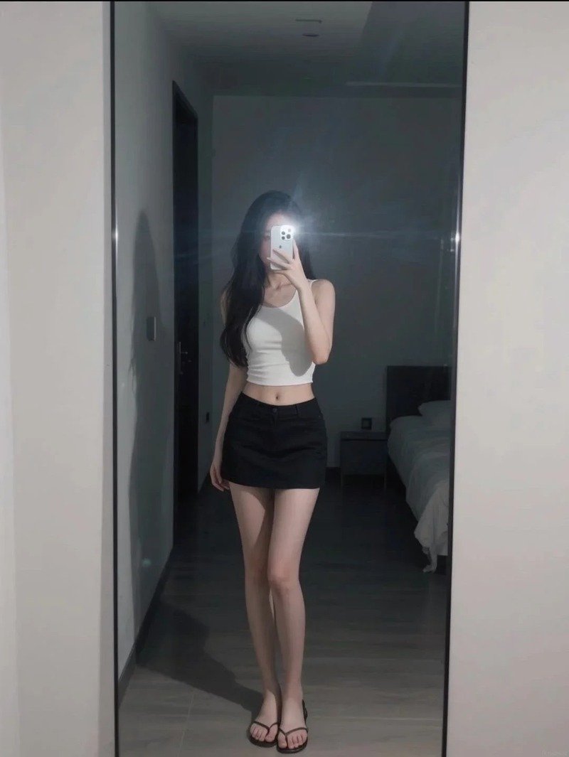 gái xinh mặc váy ngắn đen 13