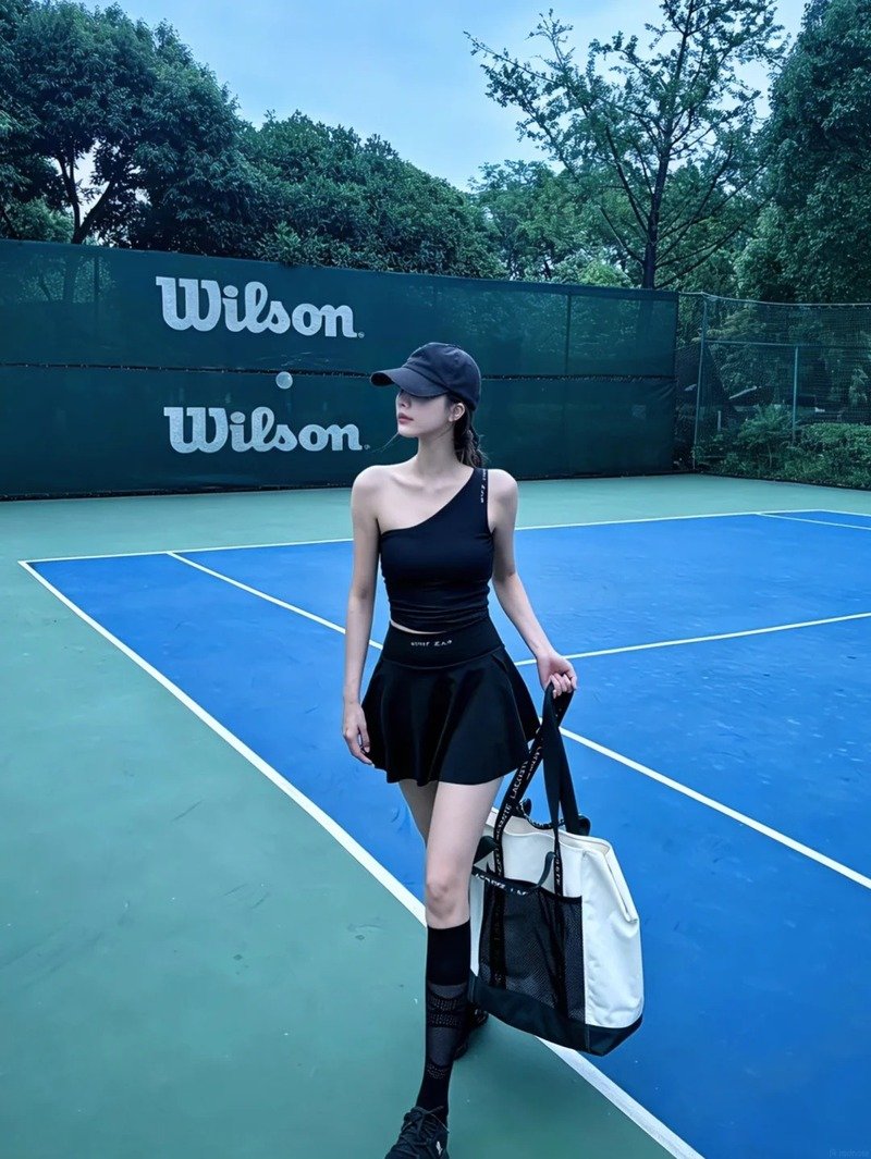 gái xinh mặc váy ngắn đen 16