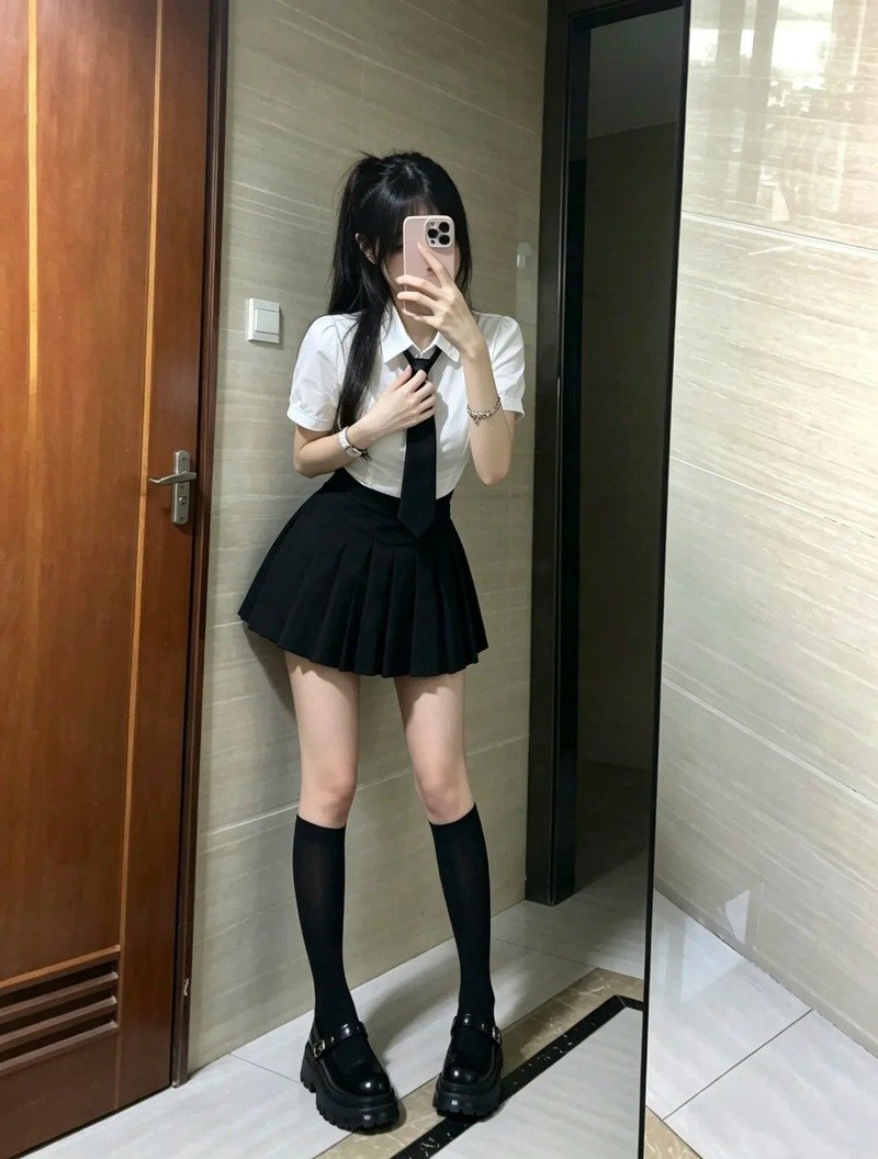 gái xinh mặc váy ngắn đen 28