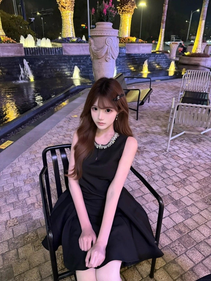 gái xinh mặc váy ngắn đen 3