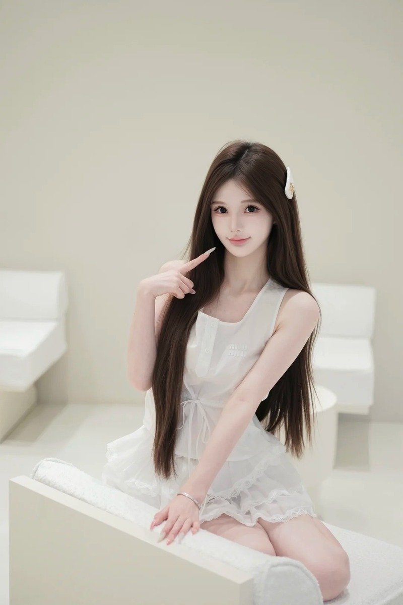 gái xinh mặc váy ngắn trắng 2