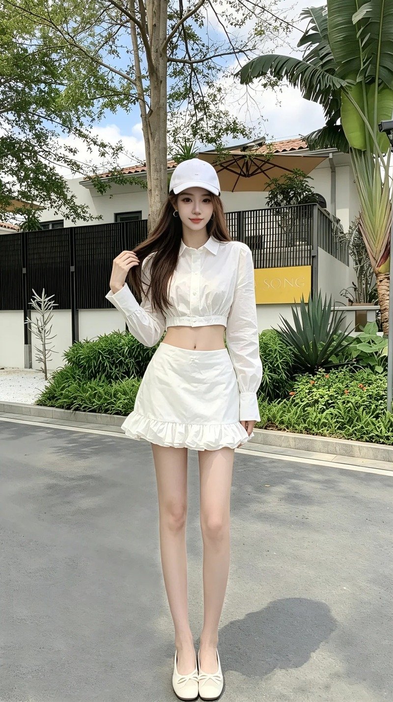gái xinh mặc váy ngắn trắng 24