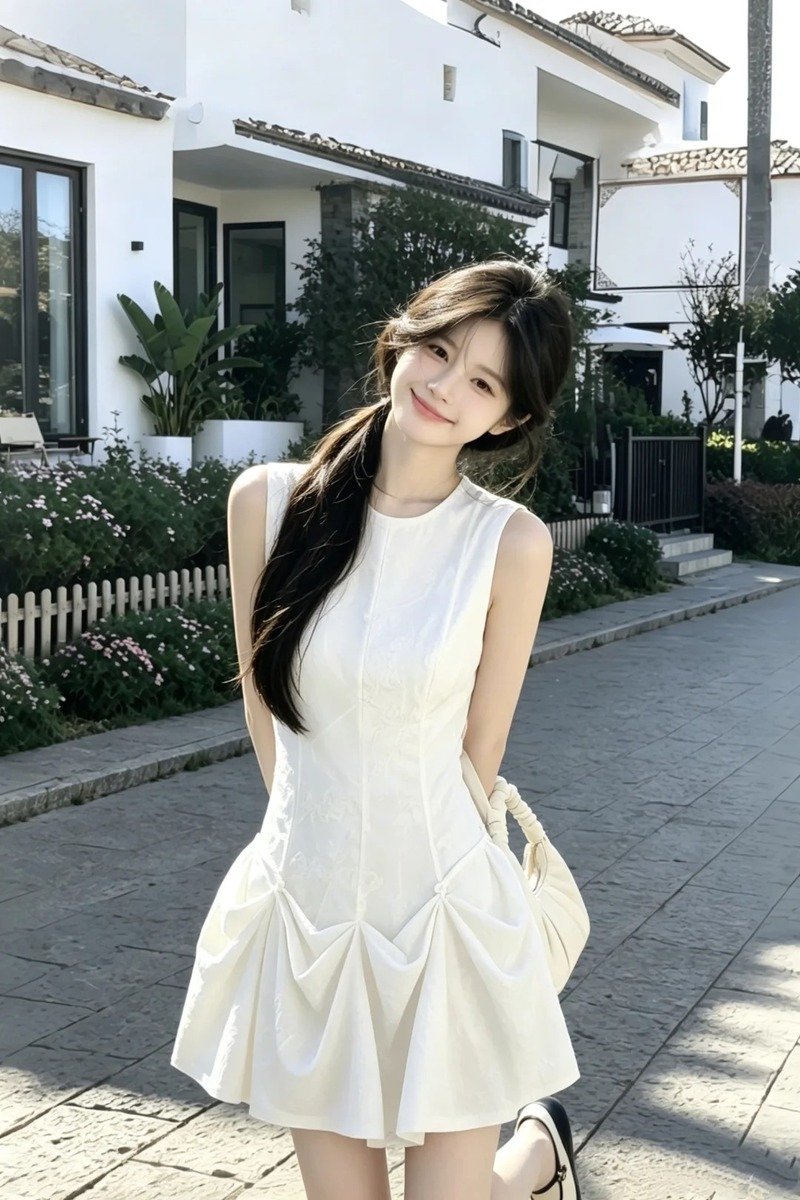 gái xinh mặc váy ngắn trắng 25